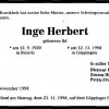 Ihl Inge 1920-1998 Todesanzeige